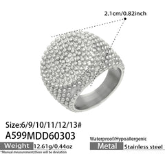 Textured Wide Stainless Steel Band Rings