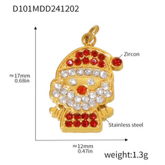 Cubic Zirconia Christmas Charm Pendant