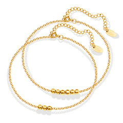 18K Gold-Plated Fine Bead Anklet