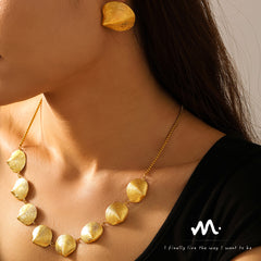 Textured Shell-Disc Statement Necklace