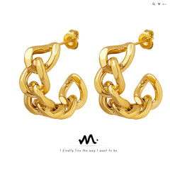 18K Gold-Plated & Rose Gold-Tone Twisted Hoops