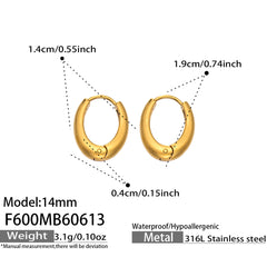 Rounded Polished Hoop Earrings