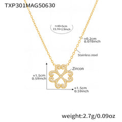 Cubic Zirconia Heart-Petal Necklace or Bracelet