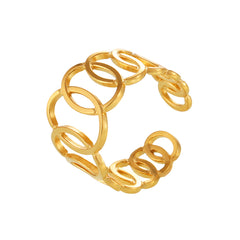 18K Gold-Plated & Silver-Tone Interlocking Circle Ring