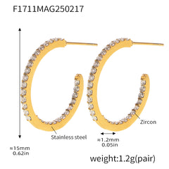 Cubic Zirconia Open Hoop Earrings