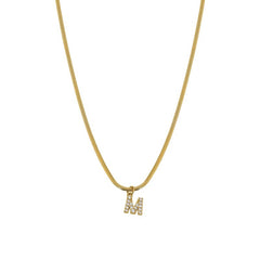 Nadine Pavé Snake Pendant Necklace
