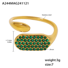 Colored Cubic Zirconia Open Ring
