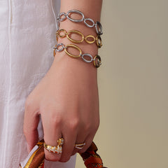 18K Gold-Plated Open Oval Link Jewelry