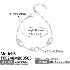 Cubic Zirconia Geometric Necklace, Ring & Bracelet