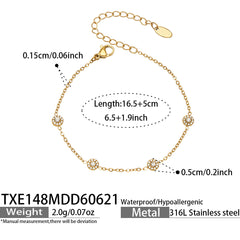 18K Gold-Plated Color Cubic Zirconia Station Jewelry