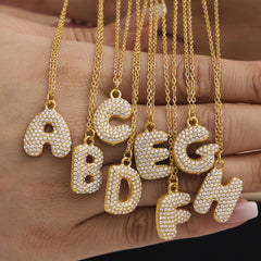 Cubic Zirconia Initial Pendant Necklace