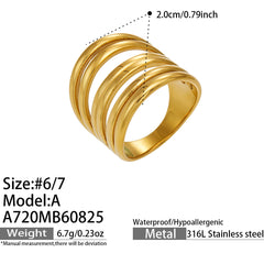 Polished Sculptural Stainless Steel Rings
