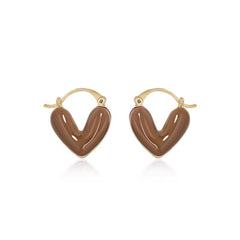 Nicolette Vintage-Inspired Enamel Heart Hoop Earrings