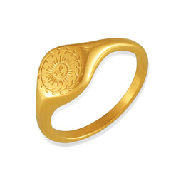 Engraved Sun Signet Ring