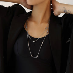 Long Layered Link Necklace