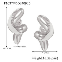 Sculptural Twisted Loop Stud Earrings