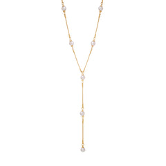 Long Pearl-Look Y-Lariat Necklace