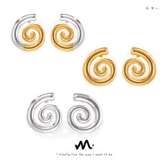 Spiral Stainless Steel Stud Earrings