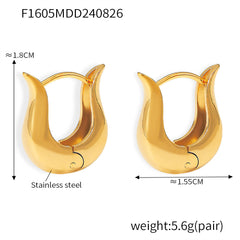 18K Gold-Plated Tulip-Inspired Hoop Earrings