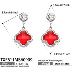 Color Glass Four-Petal Flower Jewelry