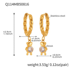 18K Gold-Plated Animal Charm Hoop Earrings