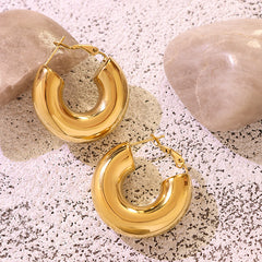 Polished Rounded Hoop Earrings
