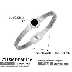 Round Accent and Shell Bangle Designs