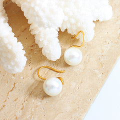 Pearl-Look Curved Hook Earrings