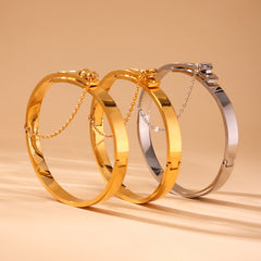 Safety Chain Clasp Stainless Steel Bangle