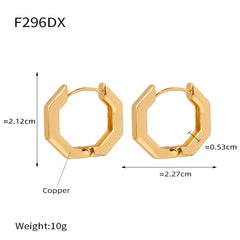 Octagonal Copper Hoop Earrings