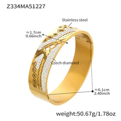 Cubic Zirconia Wide Geometric Bangle Designs