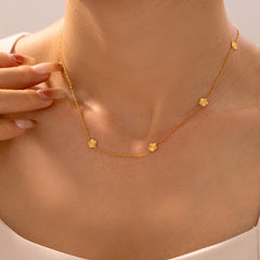 18K Gold-Plated Floral Accent Necklace