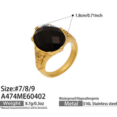 18K Gold-Plated Enamel & Stone-Accent Rings