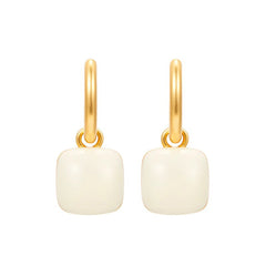 Nicolette Vintage-Inspired Enamel Square Stud Earrings