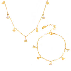 18K Gold-Plated Triangle Charm Necklace, Bracelet or Chain