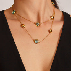 Faceted Czech Glass Long Necklace