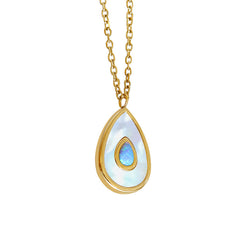 Teardrop Inlay Pendant Necklace