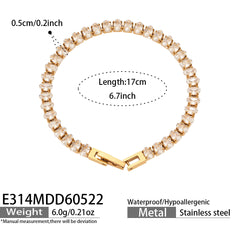 18K Gold-Plated Colored Cubic Zirconia Tennis Jewelry