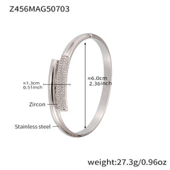 18K Gold-Plated Geometric Cubic Zirconia Bangles