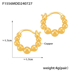 Graduated Bead Hoop Earrings