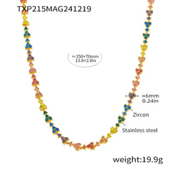 Cubic Zirconia Floral Statement Necklace