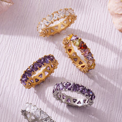 Triangle Cubic Zirconia Band Ring