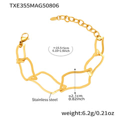 18K Gold-Plated Irregular Link Jewelry