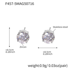 Round Cubic Zirconia Stud Earrings