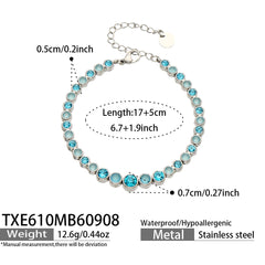 Color Cubic Zirconia Necklace Bracelet and Earrings