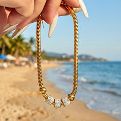 Heart Bead or Stone-Accent Chain Bracelet