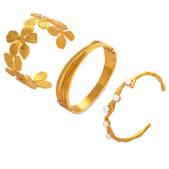 18K Gold-Plated Textured Statement Cuff Designs