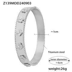 Embossed Floral Ring & Bangle Bracelet