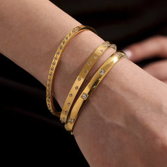 Cubic Zirconia Minimal Bangle Collection