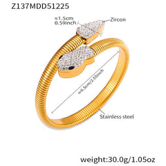 Snake Detail Open Cuff Bracelet